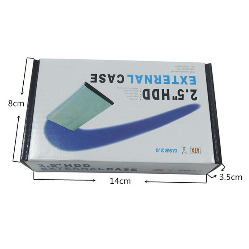 Aluminum Sandblasting 2.5-inch hard disk box Parallel USB2.0 HDD Enclosure support 500GB